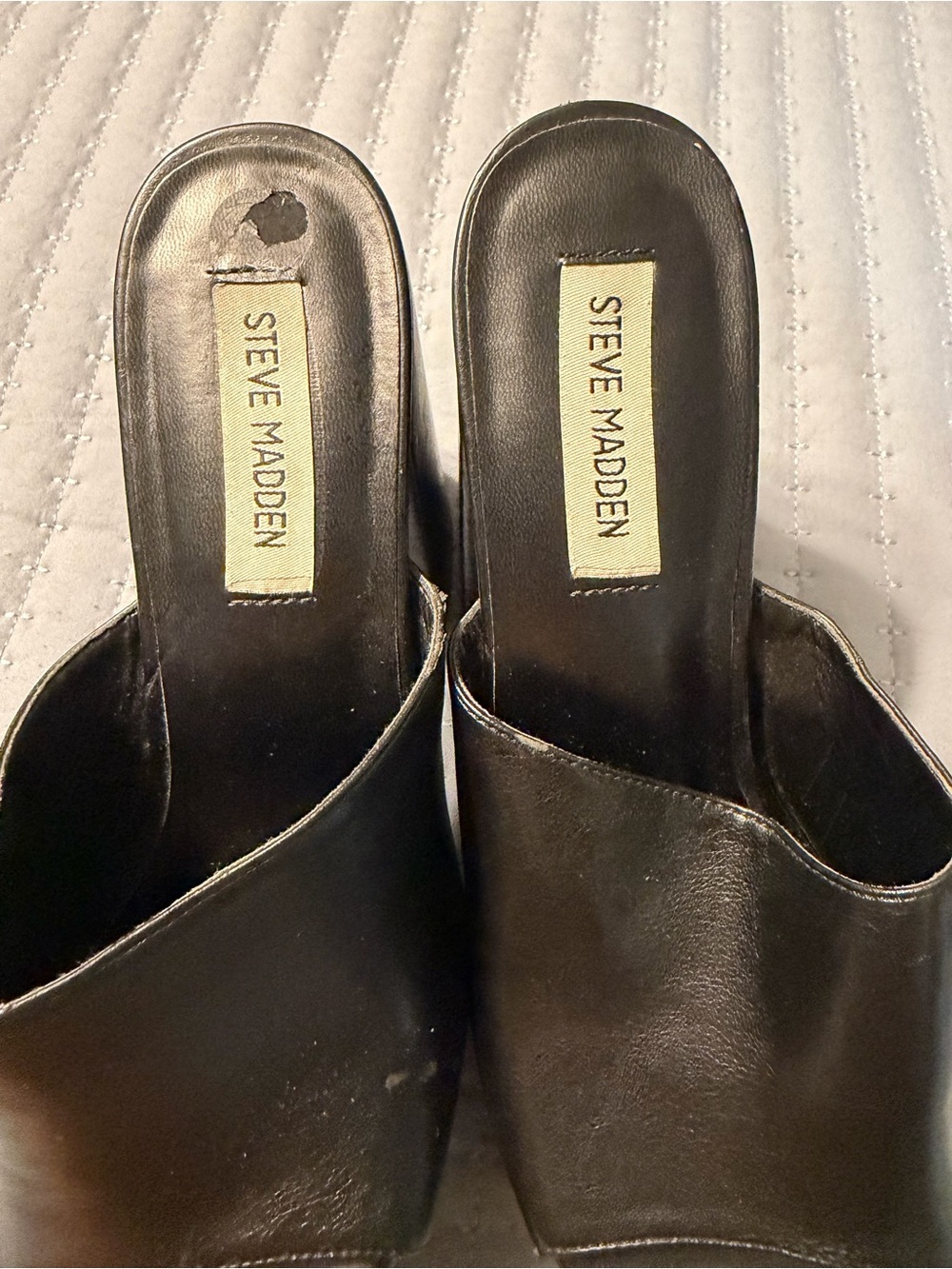 Steve Madden Black Platform Block Heel Mules 10 - Picture 6 of 7